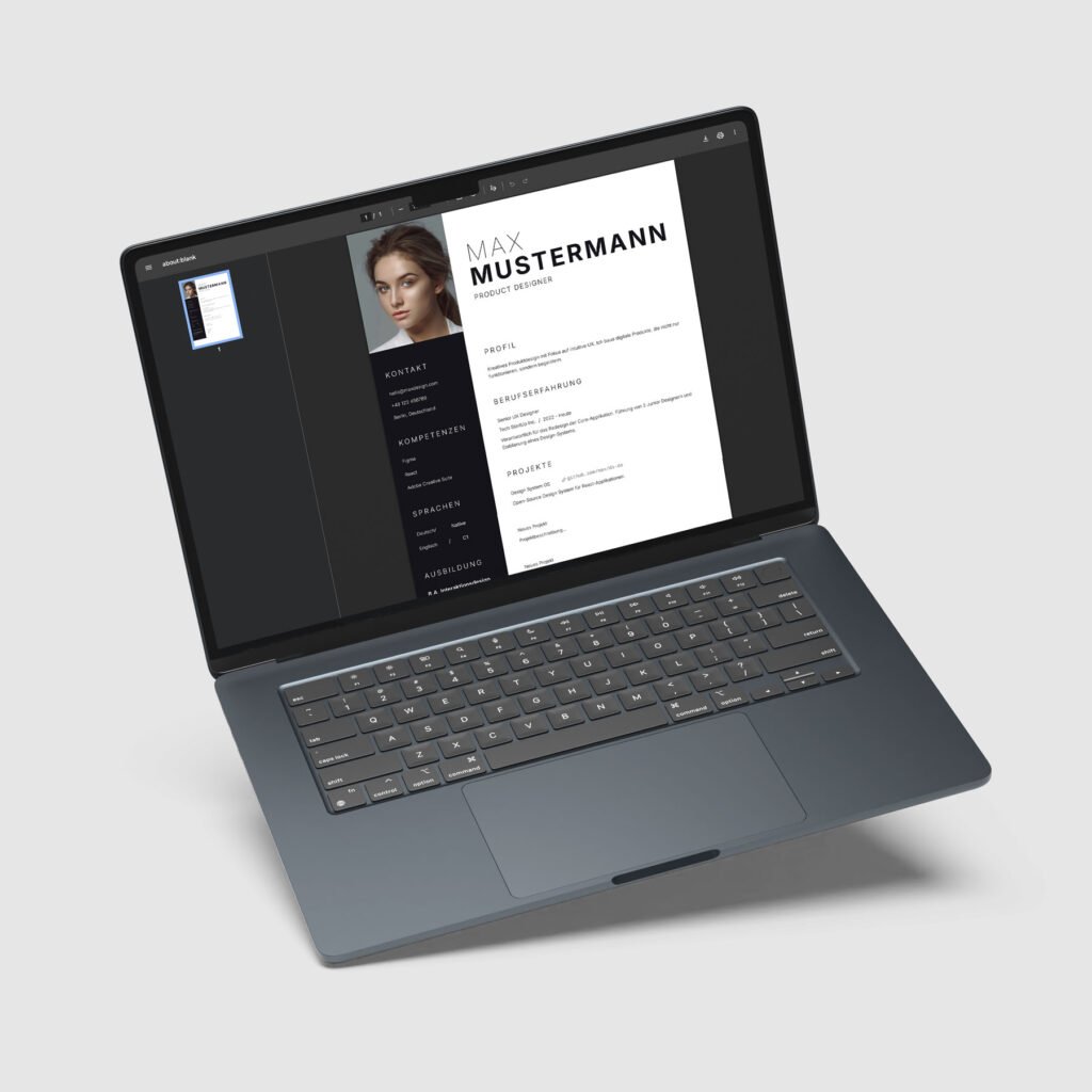 Lebenslauf-PDF von Lebenslauf Vorlage des Flowdraft-Builders